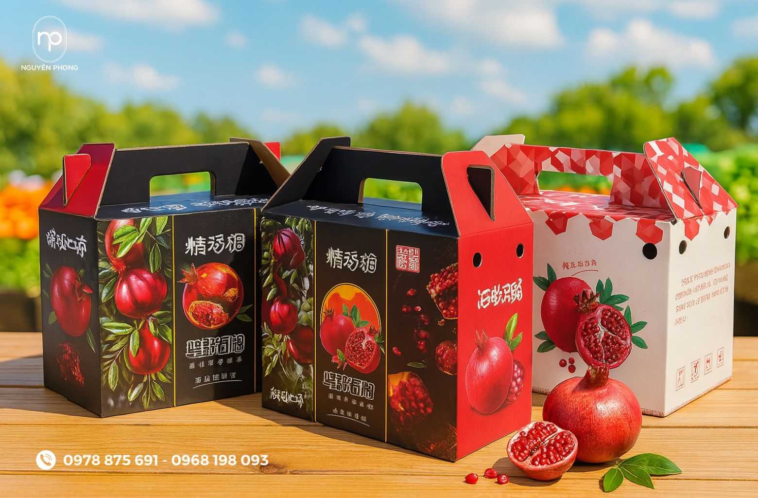 Thùng carton giúp bảo vệ trái lựu